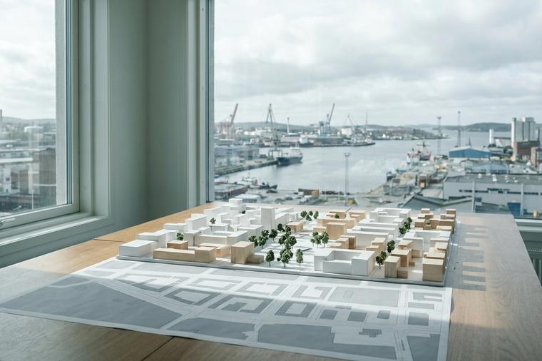 Wettbewerbsmodell eines Stadtquartiers